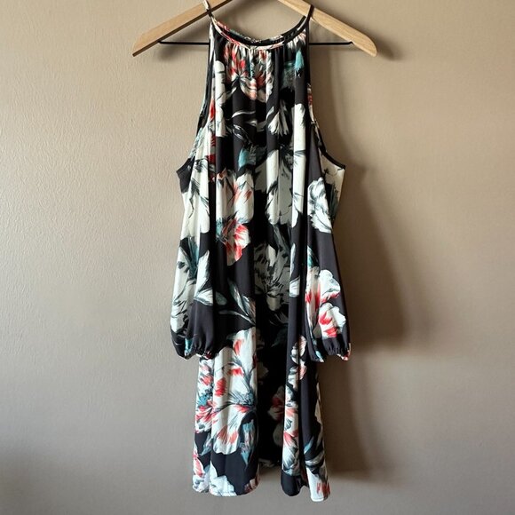 Women's S 1.State Floral Print Cold Shoulder Dress Flowy Cold Shoulder - Picture 3 of 10